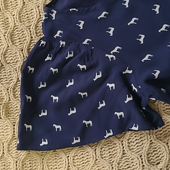 Nordstrom Navy & White Horse Print Dress - Size L (10/12) - Picture 4 of 9